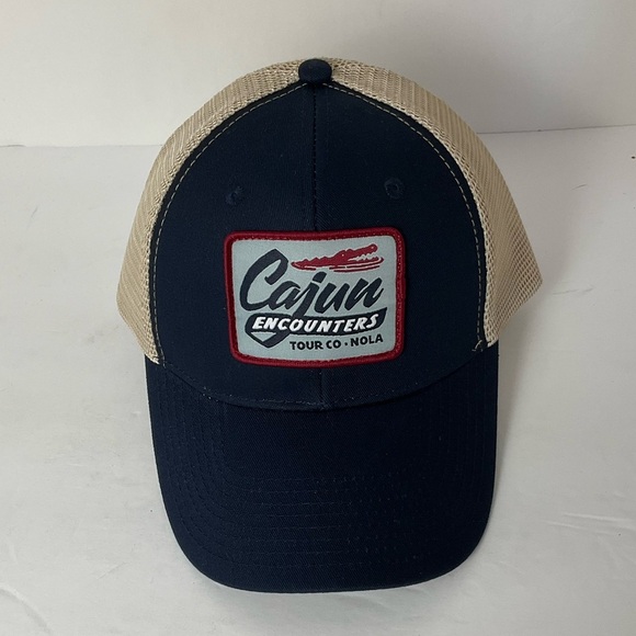 Sun Product Unisex Navy/Tan Logo Patch "Cajun Encounter" Trucker Hat Adjustable - Picture 7 of 7